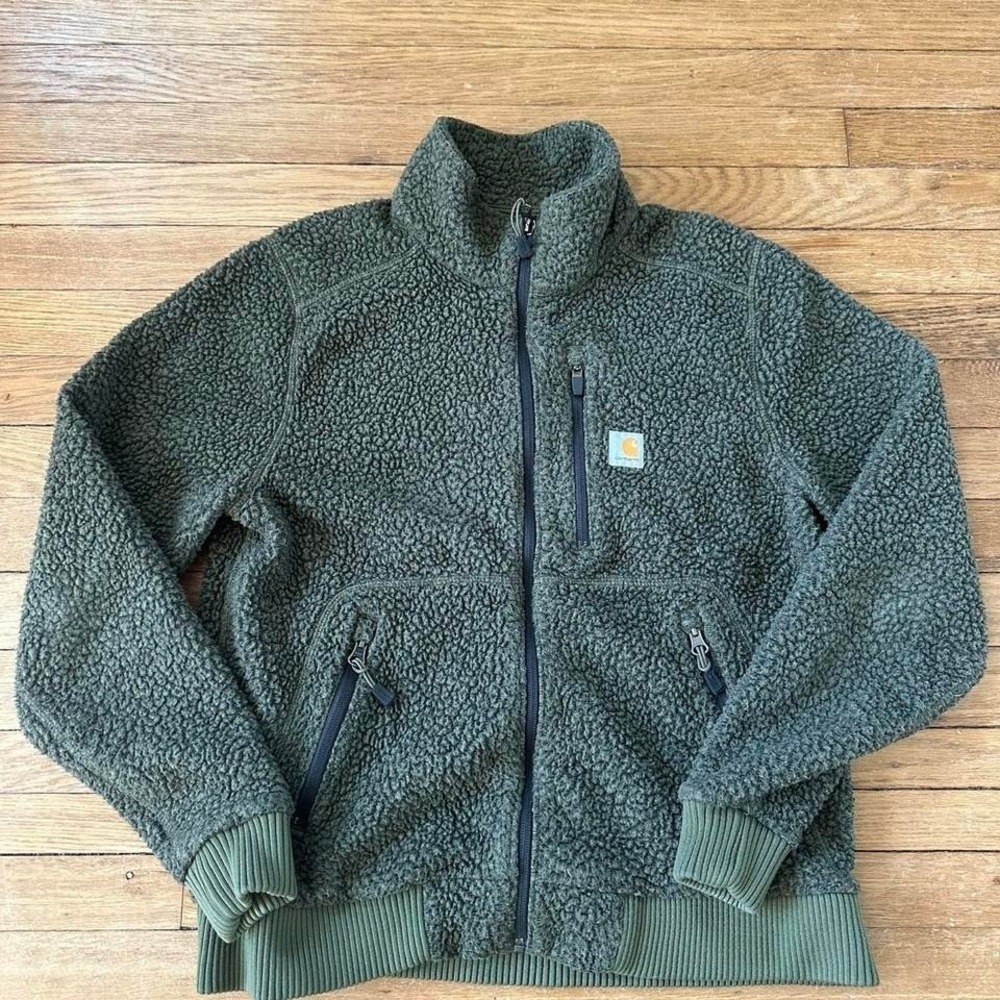 Carhartt Women's Green Sherpa Full Zip Jacket Small